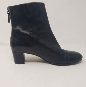 Ecco Back Zip Black Leather Ankle Boots